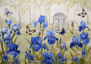 The picture of the tapestry "the Butterfly irises" without a frame. The size of the tapestry 97х70 see