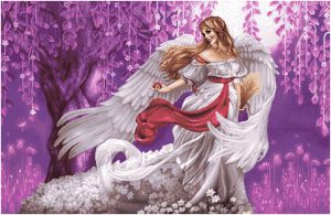 Картина из гобелена "Белый ангел" в двойной багетной раме. Размер гобелена 115х70 см.