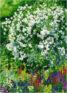 Гобеленовое панно "Мечта художника (белые розы)". Размер панно 145х200 см.