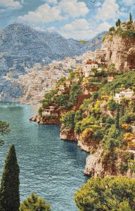 Картина гобелен "Амальфитанское побережье". Размер гобелена 35х53 см.