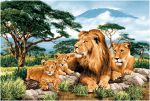 Панно "Африканские львы" (108х70)