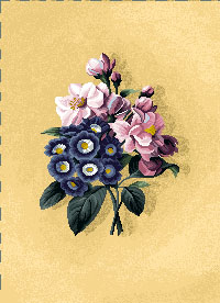Гобеленовая картина "Бутоньерка (синие цветы)" без рамы (панно). Размер гобелена 12х23 см.