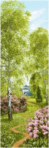 Гобеленовая картина "Весенний лес" без рамы (панно). Размер картины 35х100 см.