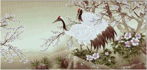 Гобеленовая картина "Весенний порыв" в двойной багетной раме. Размер гобелена 110х50 см.