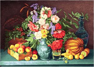Гобеленовая картина "Натюрморт Хруцкого" без рамы (панно). Размер картины 100х70 см.