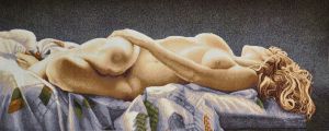 Гобеленовая картина "Обнаженная" без рамы (панно). Размер гобелена 120х50 см.