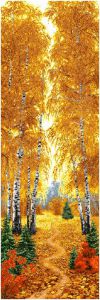 Гобеленовая картина без рамы "Осенний лес". Размер картины 35х110 см.
