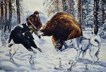 Панно "Охота на медведя" (100х70)