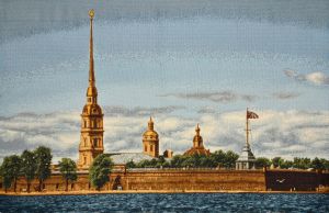 Картина гобелен "СПб Петропавловская крепость". Размер гобелена 55х35 см.