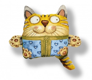 Гобеленовая подушка "Кот с карманом". Размер 50х50 см.