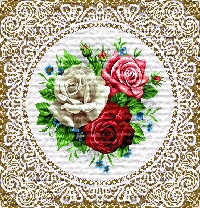 Гобеленовая салфетка "Три розы". Размер салфетки 35х35 см.