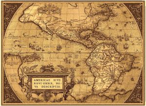 Гобеленовое панно "Карта сепия" с подкладкой и карманами под карниз. Размер 185х135 см.